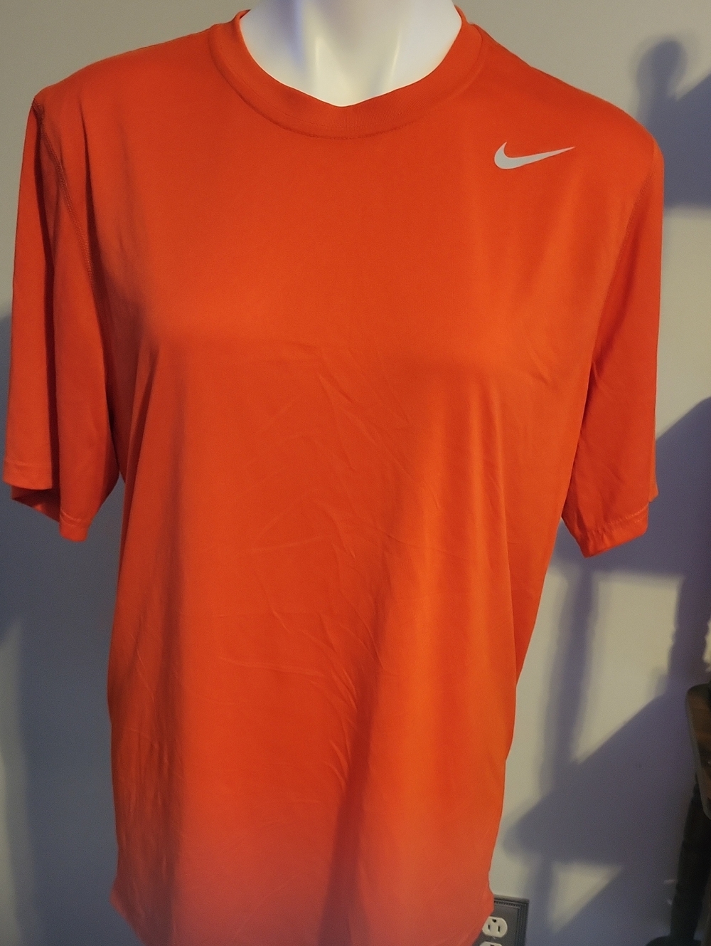 Nike Orange Short Sleeve Athletic Tee with Gray Swoosh...size Large